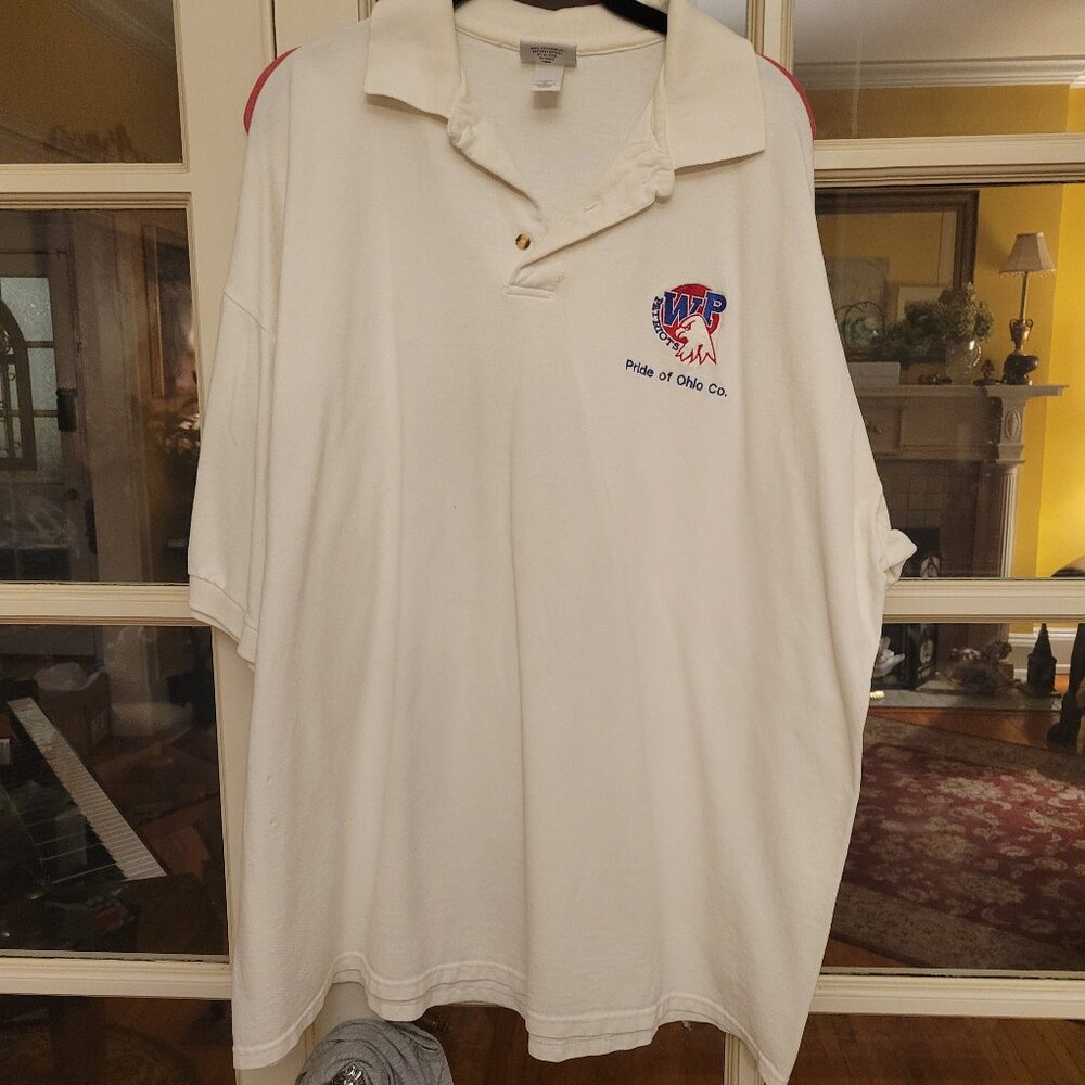 WPHS Band Wheeling Park High School white polo shirt, Mens shirt